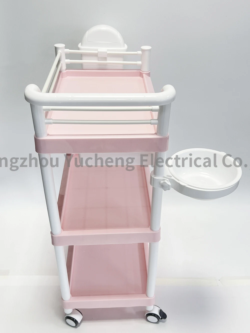 Hot Selling Pink Lash Trolley Beauty Salon Furniture Plastic Material Beauty Salon Trolley