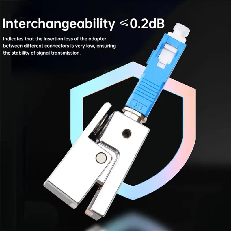 B63B-OTDR Test Coupler High-Precision Optical Fiber Connector Square Bare Adapter Fiber Optic Quick Connector SC UPC