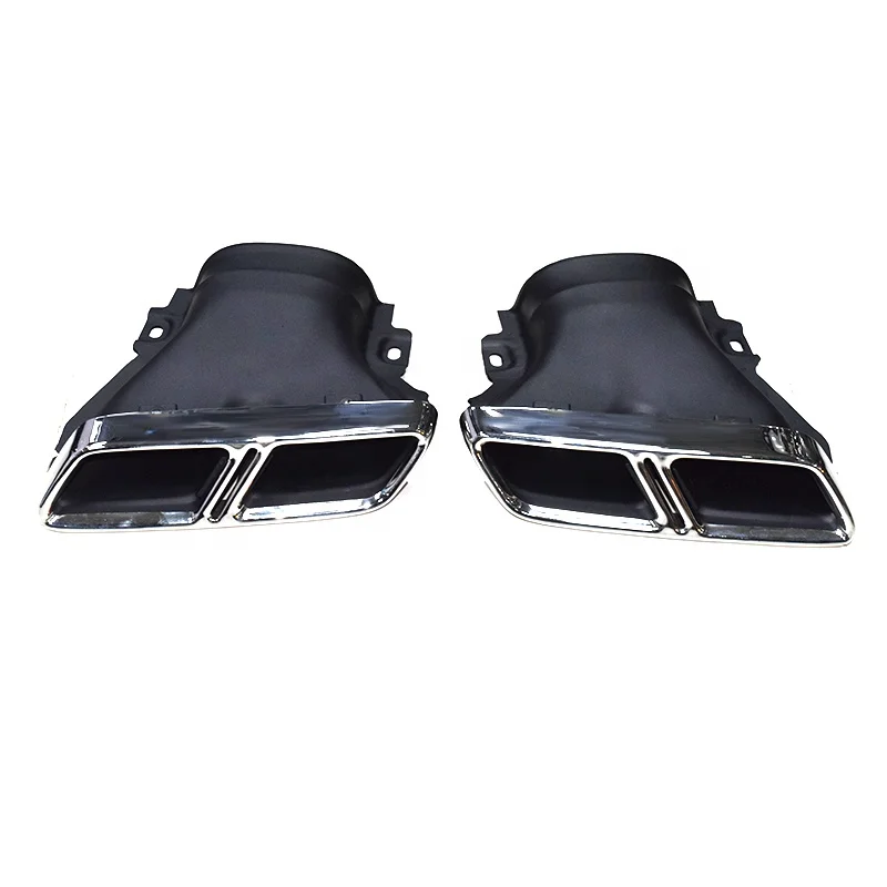 Exhaust Tip For Benz W213 E260 E300 Changed E63 Body Kit GLC Car Exhaust Muffler Tips Black Silver Square Nozzle