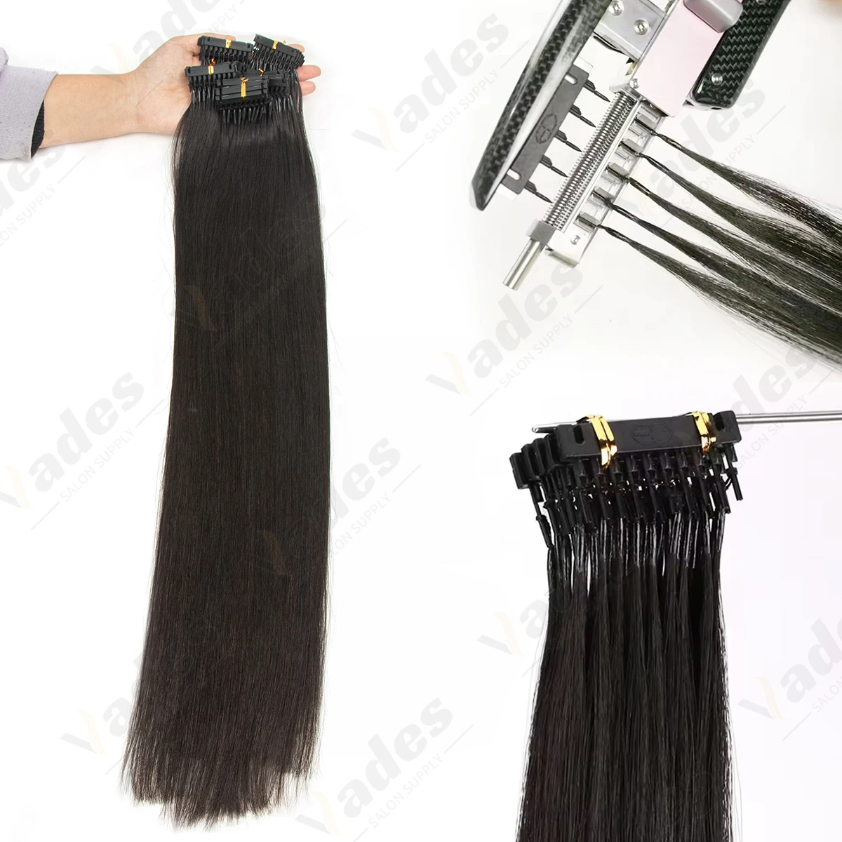 

6D наращивание волос, человеческие волосы, не Реми, 6D2, наращивание волос, микро крошечные, невидимые металлические кончики, кератиновые стержни, усовершенствованные советы по салону