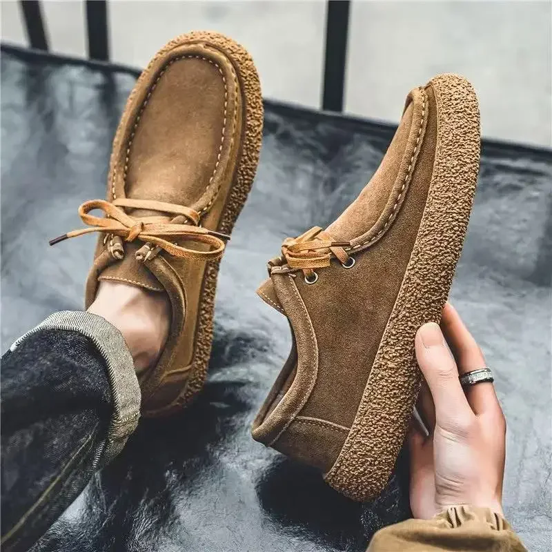 레트로 캐주얼 남성 신발 럭셔리 스웨이드 가죽 로퍼 남성 스니커즈 Comfor Soft Sole Driving Shoes 남성 운동화