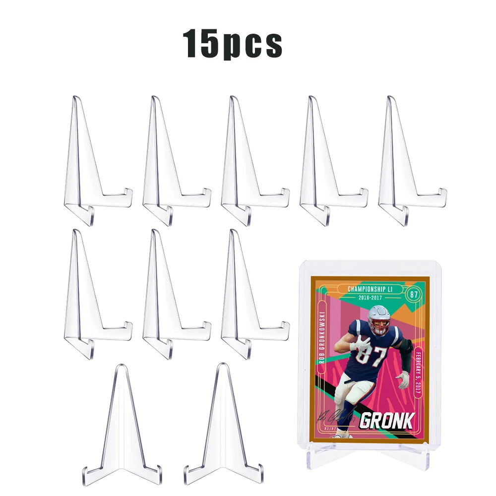 

15 шт. акриловый держатель для дисплея, прозрачные подставки, маленькая стойка для бейсбола, спорта/футбола, карточных игр, бизнес-дисплей