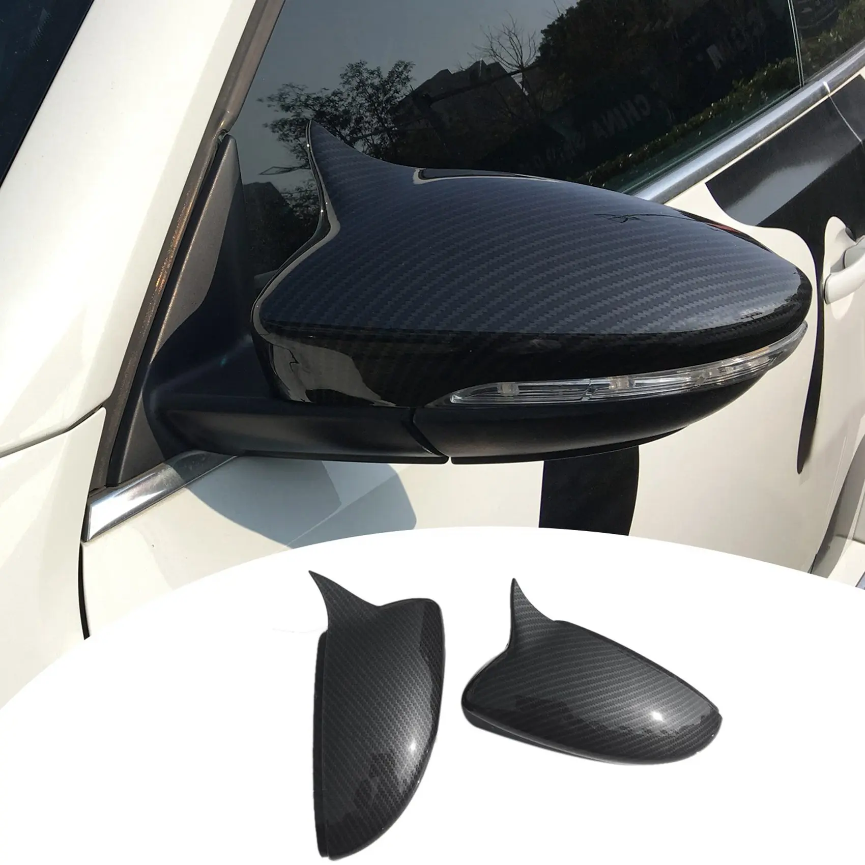

4X For Scirocco 2009-2018 Plastic Door Side Wing Rearview Mirror Ox Horn Cover Cap Car Accessories