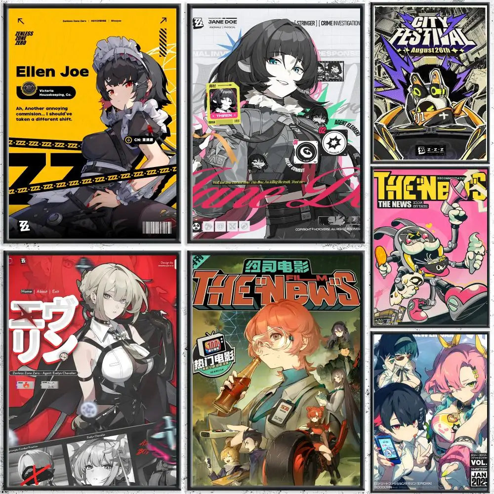 

Anime Zenless Zone Zero Poster Premium Waterproof Aesthetic Wall Art Designed for Living Room Bedroom Bar Home Decoration