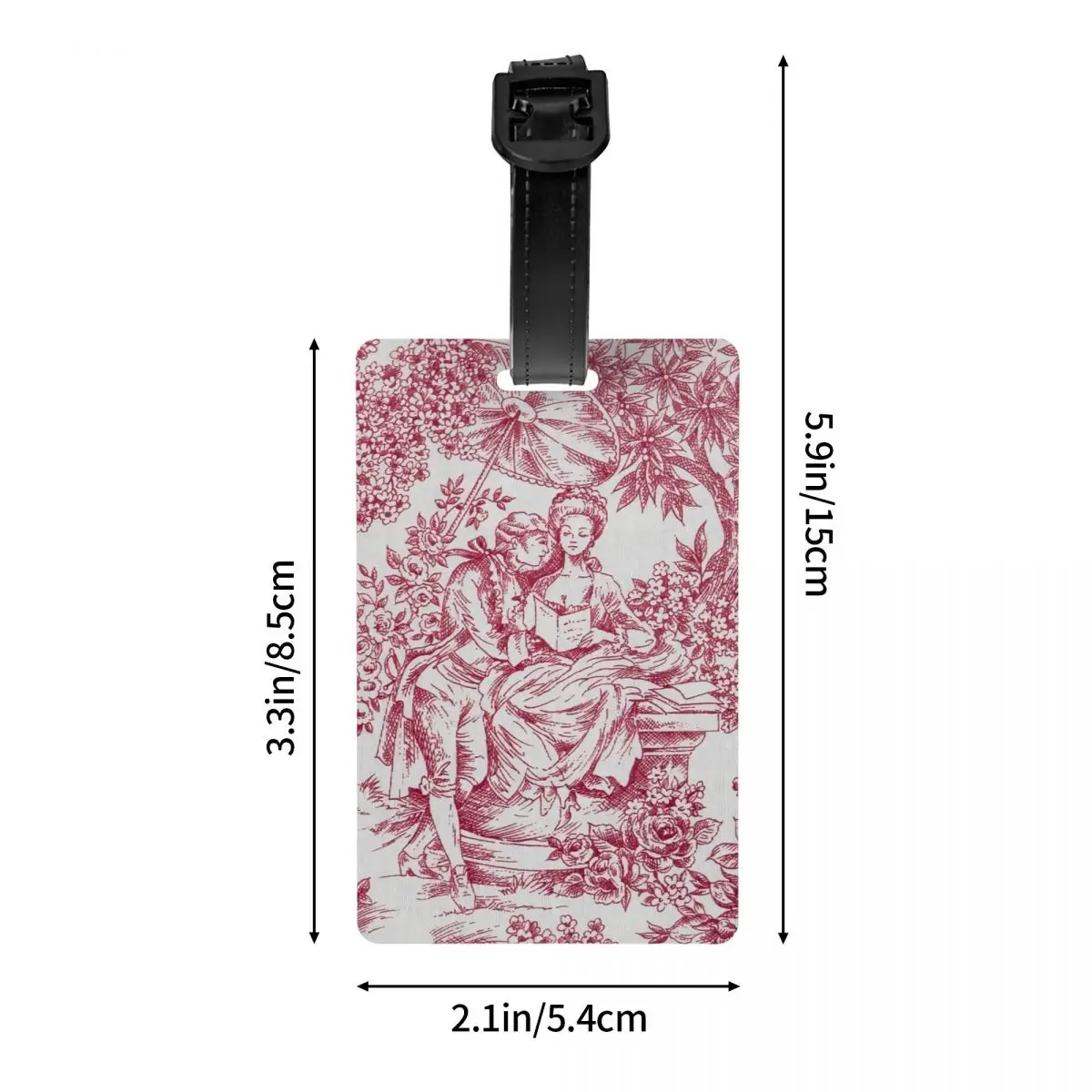 Custom Vintage French Toile De Jouy Motif Pattern Luggage Tag Travel Bag Suitcase Privacy Cover ID Label