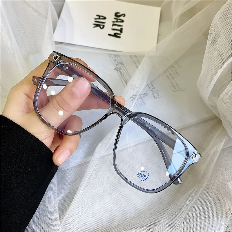 Men Women Large Square Myopia Eyeglasses Fashion Luxury Clear Lens Anti-blue Light Eyewear Classic Near-sighted Diopter Glasses