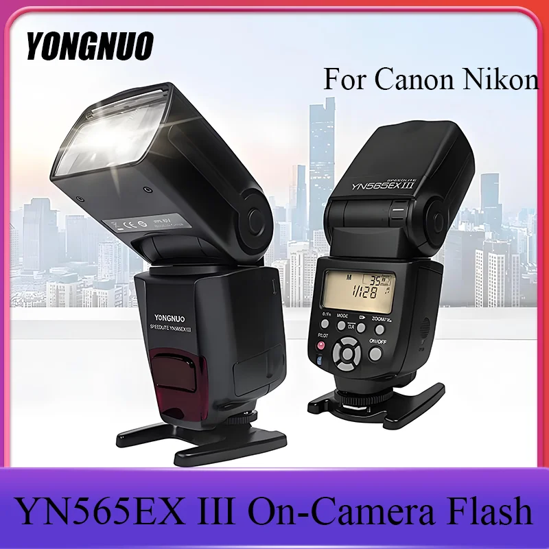 

YONGNUO YN565EX III On-Camera Flash Electronic Speedlite High-Speed Sync TTL Wireless Hot Shoe Custom for Canon / Nikon Camera