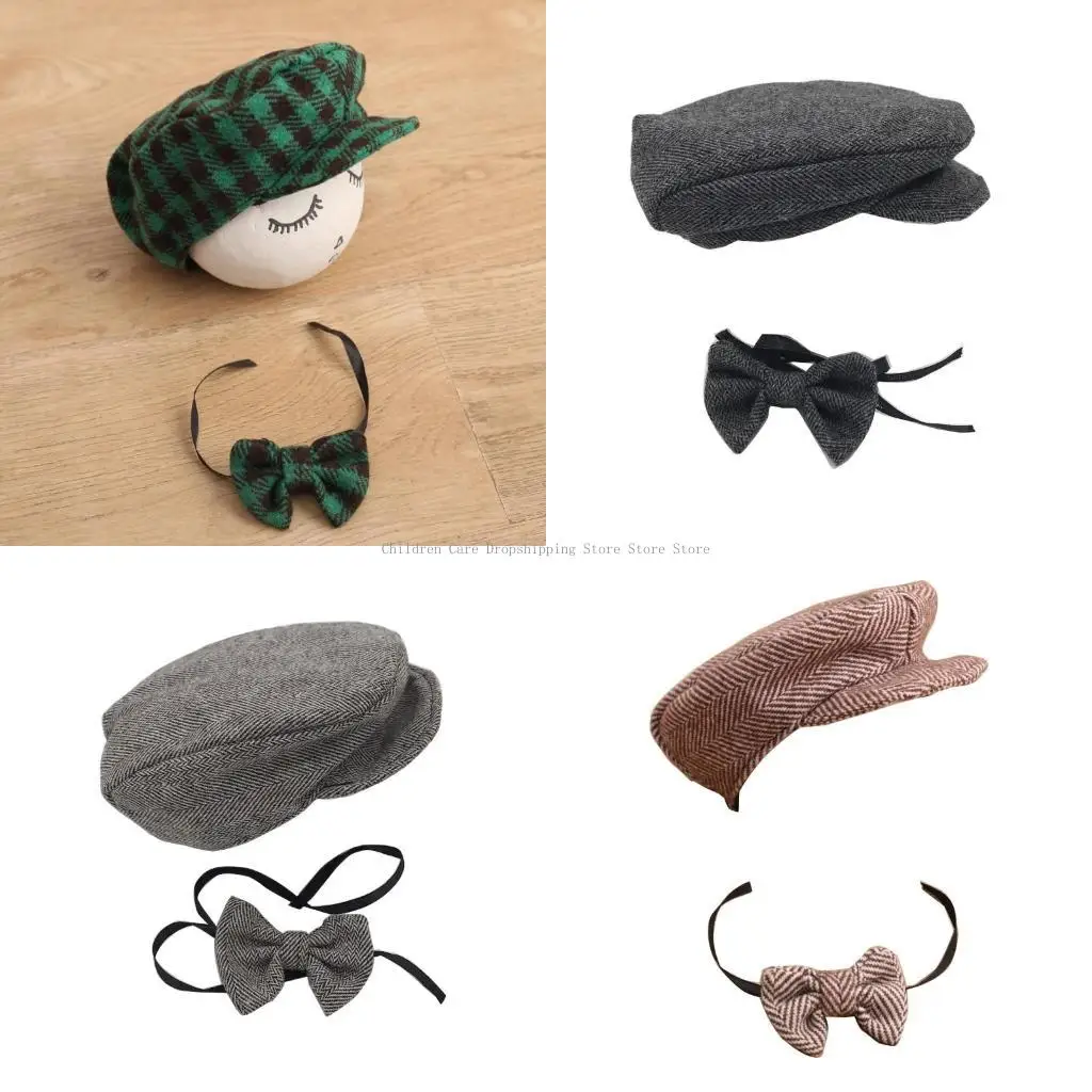 

BabyToddler шапка и галстук реквизит для фотосъемки новорожденных детская шапочка с бантом для новорожденных