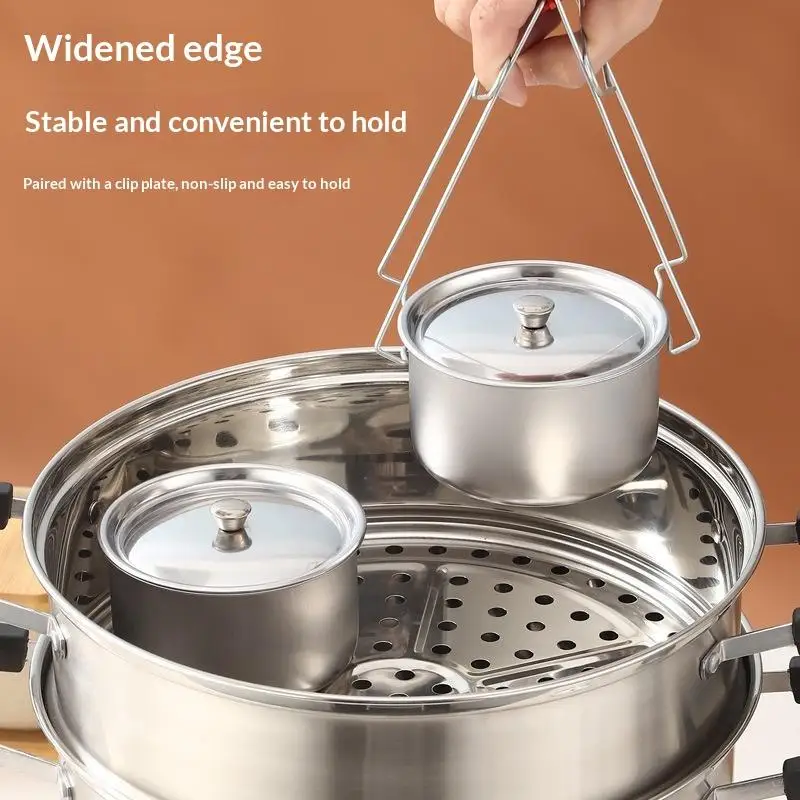 1/3/5PCS Stainless Steel Steamed Egg Bowl With Lids Ramen Rice Fruit Salad Stew Bowls Soup Cup Food Container Kitchen Tableware view 4