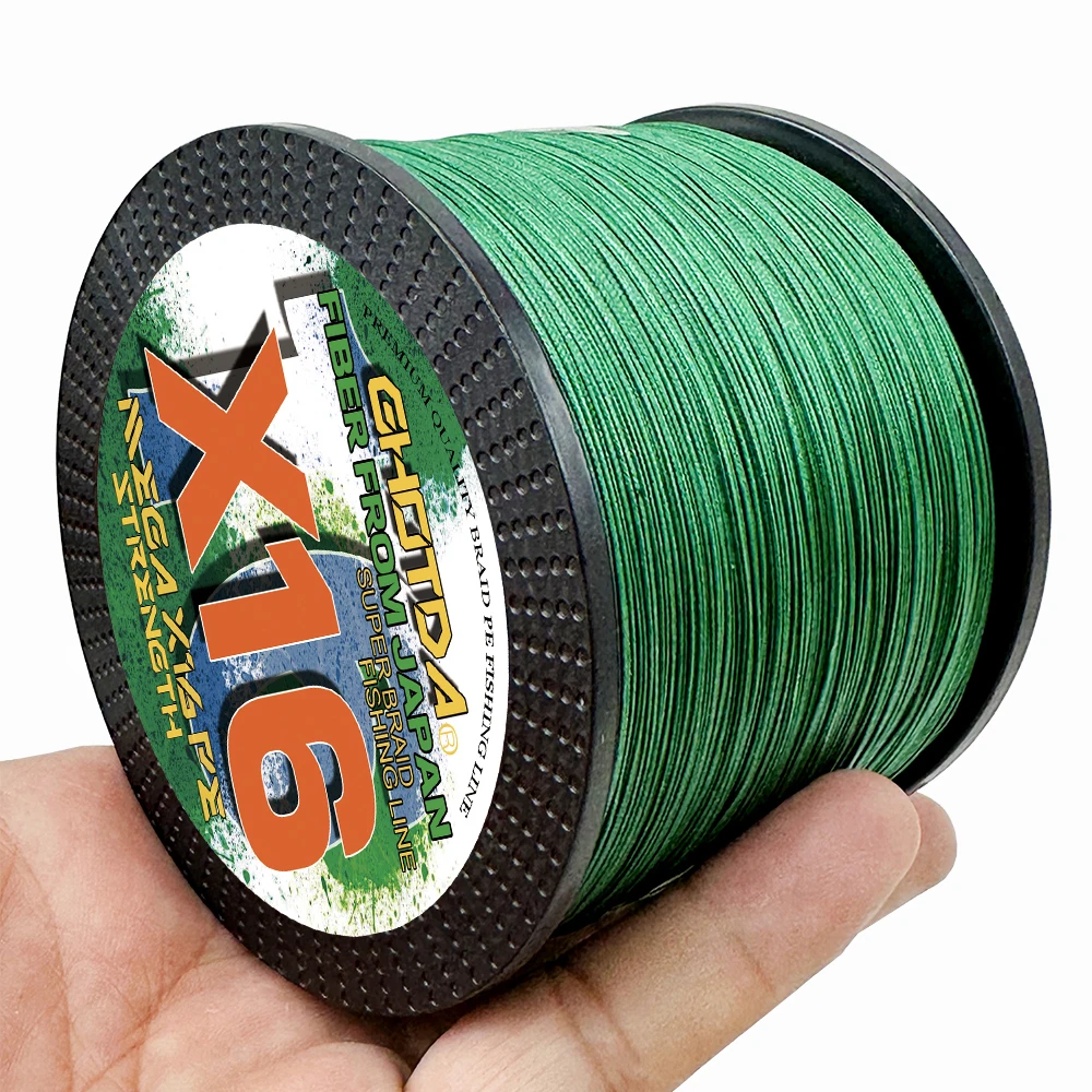 Ghotda 16 fili 100M-1000M PE treccia lenza estrema giappone 25LB-200LB resistente all'usura tesse filo per la pesca roccia/esca