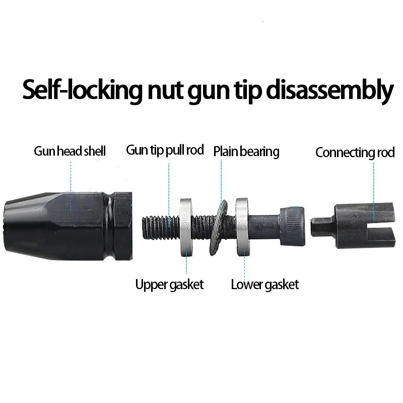 Pneumatic Nut Rivet Gun Auto Pulling Riveter for Nut Bolt Fastening Tool