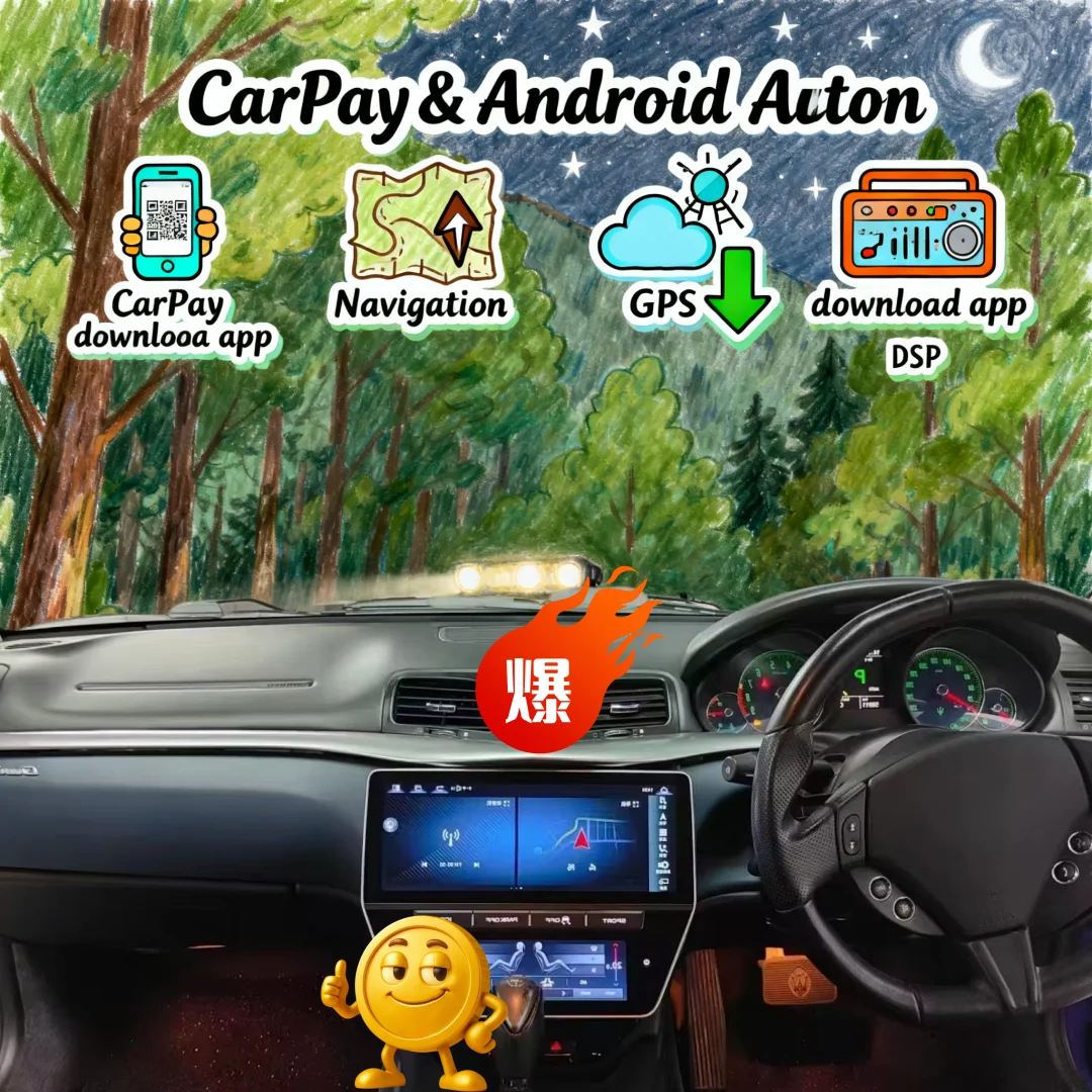 

D 22 inch Screen For Maserati Quattroporte GT 2007-2020 Carplay Android Car Radio Multimedia Video Player Air conditioning panel