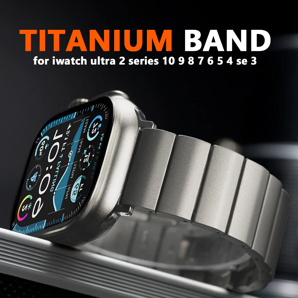 

Титановый ремешок для Apple Watch Band Ultra2 Series 10 9 8 7 6 5 Se 4 3 38 мм 40 41 45 мм 44 мм 40 мм 46 мм 42 мм 49 мм Correa Man Luxury
