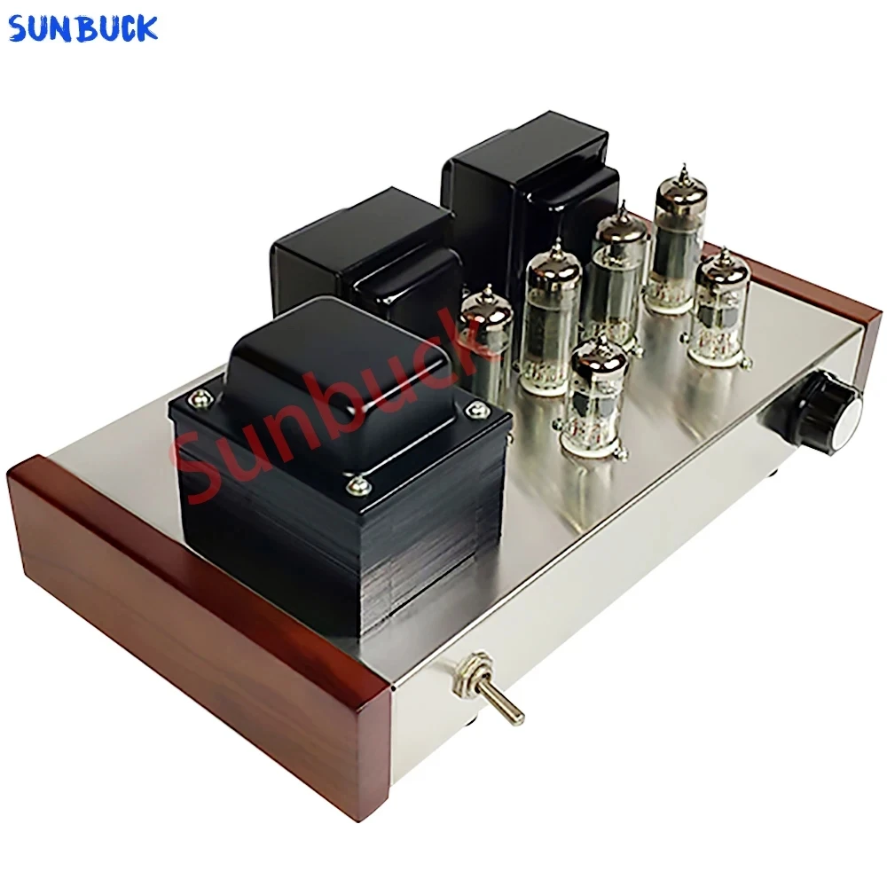 Sunbuck Amplifier daya tabung vakum, kit DIY tabung dorong tarik 12W 2.0 saluran 6F2 6p1
