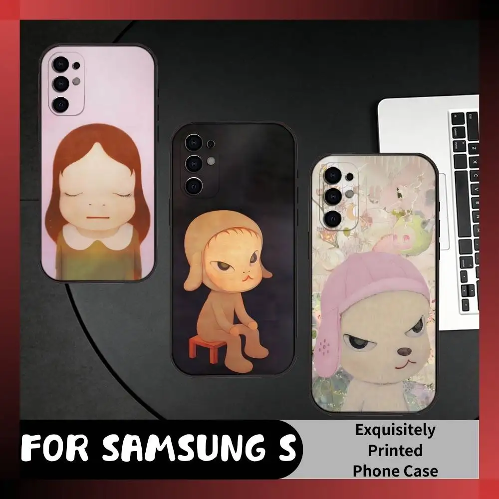 

Cute Drawing Art Y-Yoshitomo N-Nara-a Phone Case For Samsung S25,S24,S21,S22,S23,S20,Ultra,S26,Plus,Fe,Note,5G Black Cover