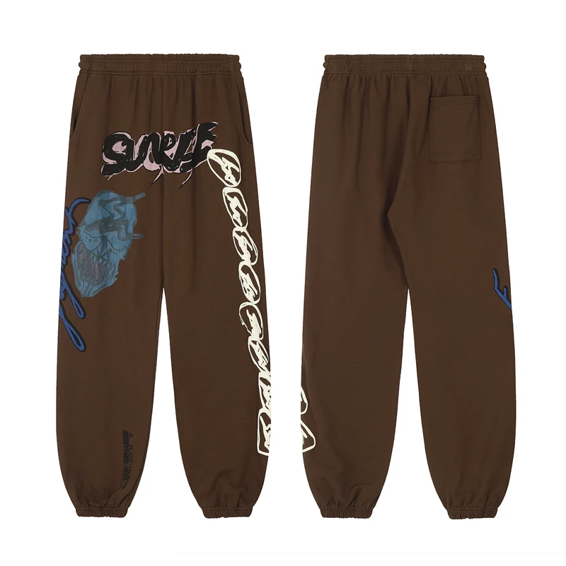 

New High Quality Original Label UTOPIA Co-branded Sweatpants Fallow Pocket Print Fleecing Warm All-match Cactus Jack Leggings