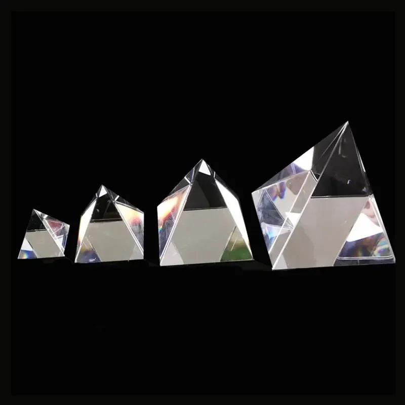 1PC Quadrangular Pyramid Prism Crystal Rainbow Optical Glass Prisma Photography Light Test Science Experiment Instruments