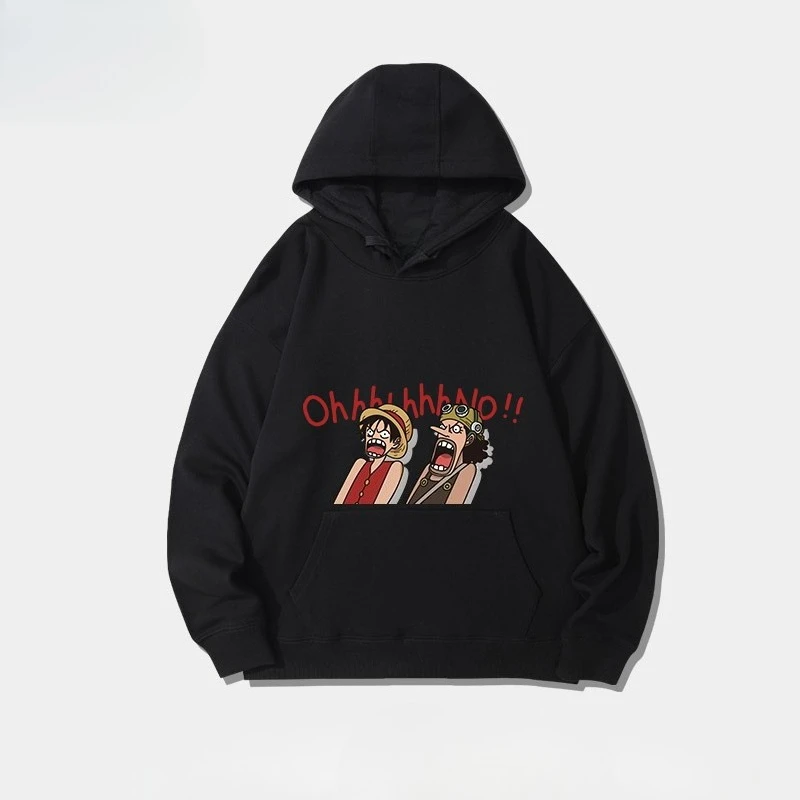 

The 2025 autumn/winter new One Piece spoof printed cotton hooded sweatshirt couple top is suitable for both men and women