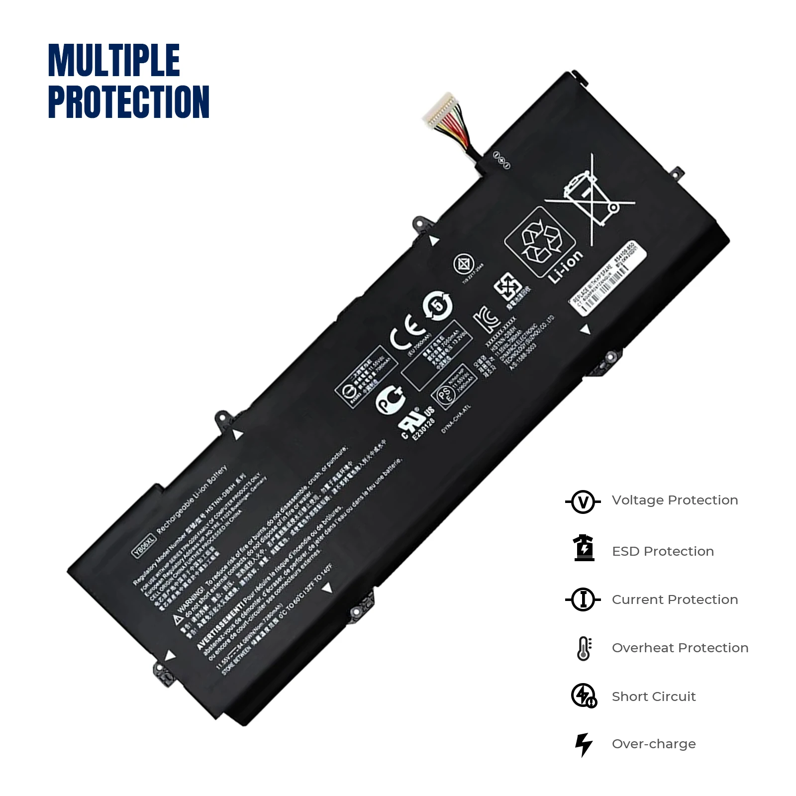 Imagem -02 - Yoofan-bateria Original Genuína do Portátil para hp Spectre Yb06xl 11.55v Hstnn-db8h X360 15-ch 928372855 Ybo6xl Novo 2023