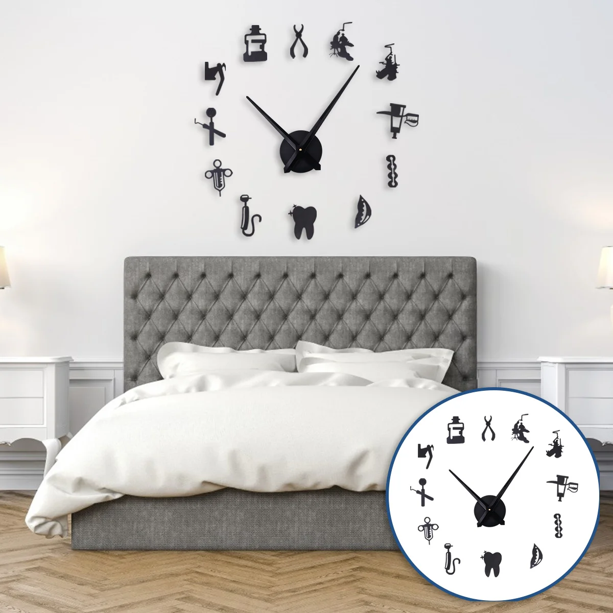 

Acrylic Wall Clock Large Decor Outdoor Metal Home Hanging DIY Office Decorative
