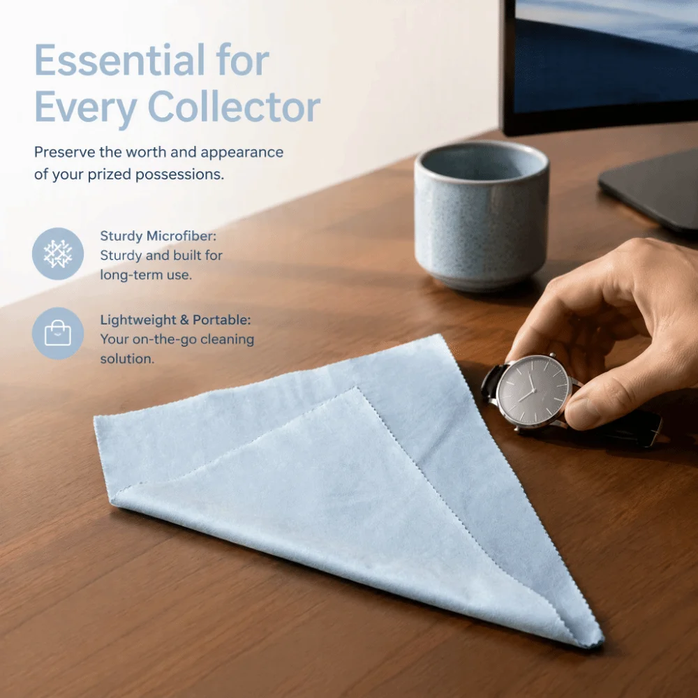Sturdy Suede Watch Cleaning Cloth Blue 30 x 30cm Watch Polishing Cloth Eyeglasses Cleaning Cloth For Watch Makers