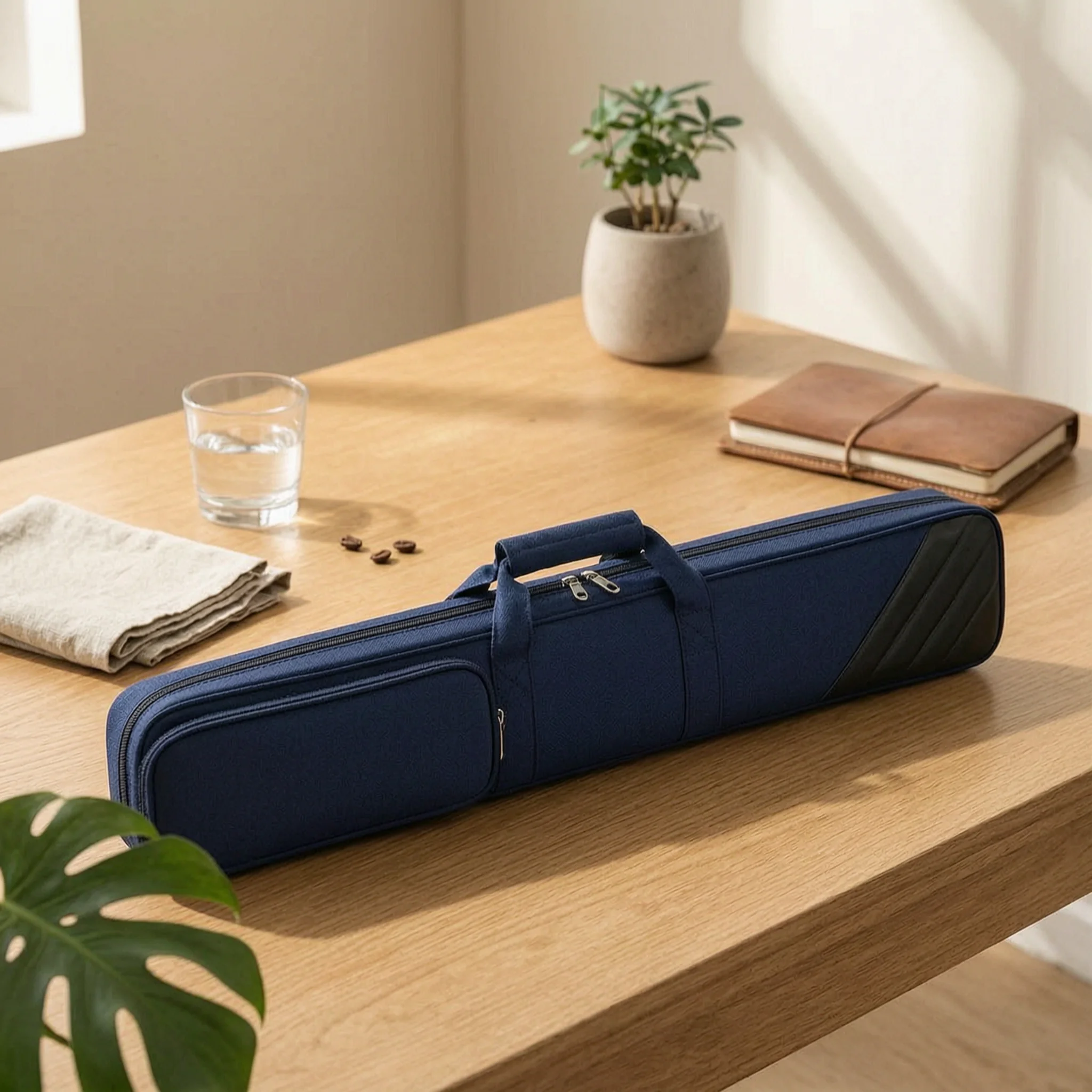 

Billiard Cue Carrying Case Zippered Pocket Billiard Cue Case Game Gear Storage Shoulder Strap Rectangular
