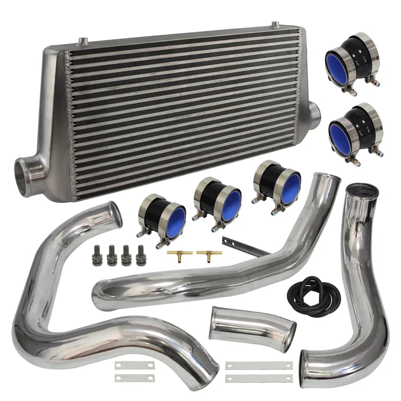 Aluminum Piping Pipe Upgrade Intercooler w/ Kit Fits For Nissan Skyline R32 R33 R34 GTST RB20 RB25DET 93-98 Blue / Black /Red view 5