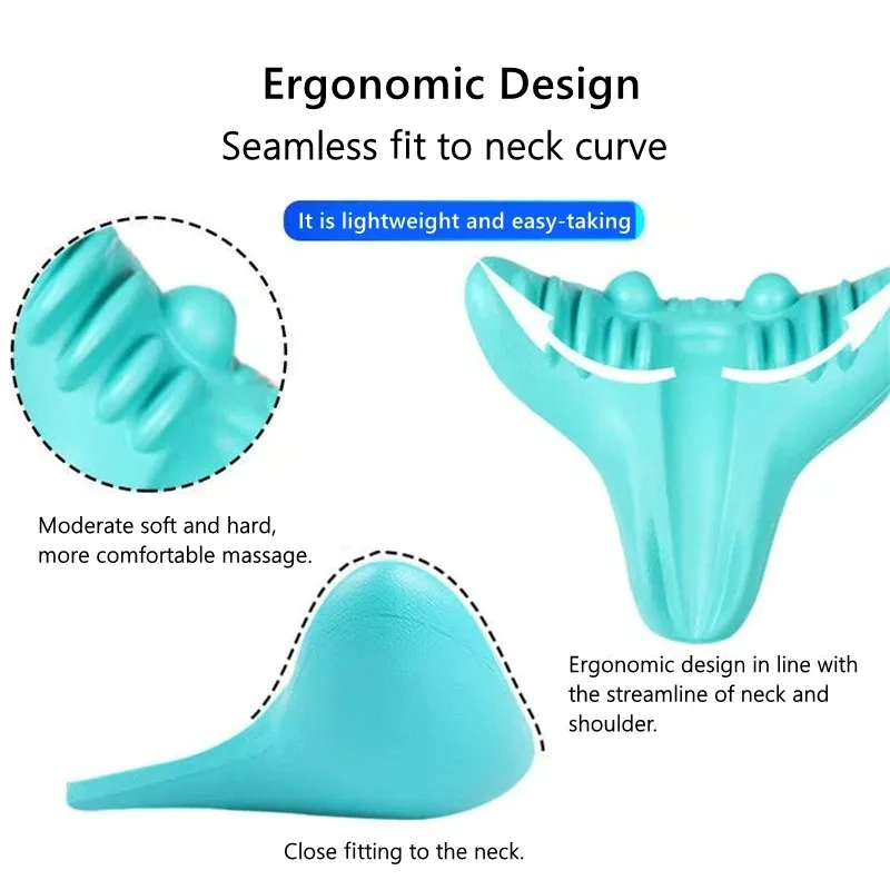 Rilassante per collo e spalle, dispositivo di trazione cervicale digitopressione collo spalla supporto per la schiena cuscino per massaggio,