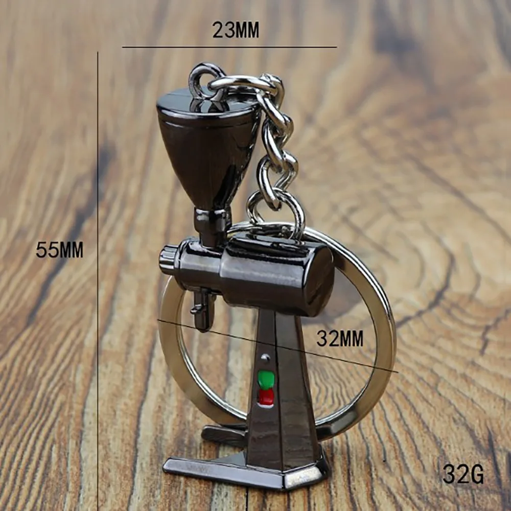 Metal 3D Creative Coffee Keychain Pitcher Mini Coffee Handle Keyring Creative Accessories Creative Barista Coffee Keychain