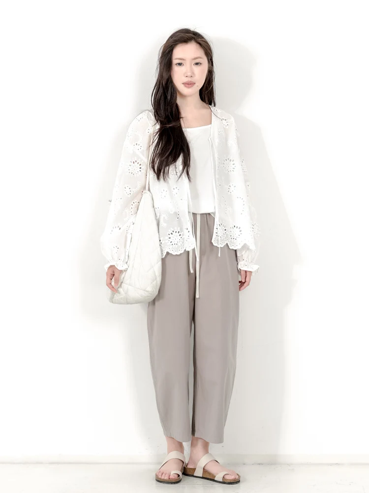 

Retro Sle Long Sve Embroidered Loose Women's irt V-Ne Bell Sve Warm Cotton Casual Faion Autumn Spring irt