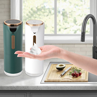 Green/White 1200 mAh Rechargeable Automatic Soap Dispenser, Touchless Design, IPX4 Waterproof with Infrared Sensor for Kitchen