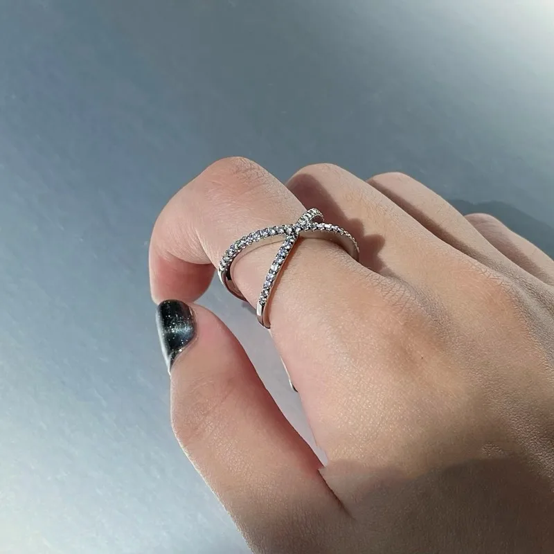 2022 K-pop New PROOF Album RM Nam-joon Kim with The Same Cross Zircon Ring Double-layer Opening Accessories Women\'s Jewelry Gift