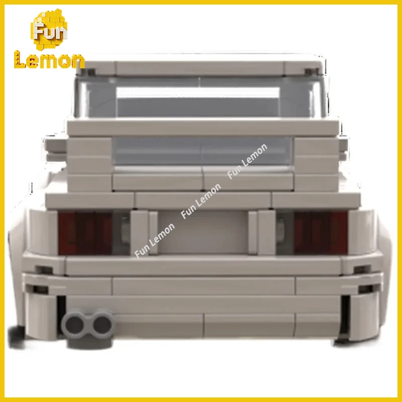 Detailed 1980s Sports Coupe MOC Building Blocks, Classic European Compact Sports Car DIY Brick Desktop Decor