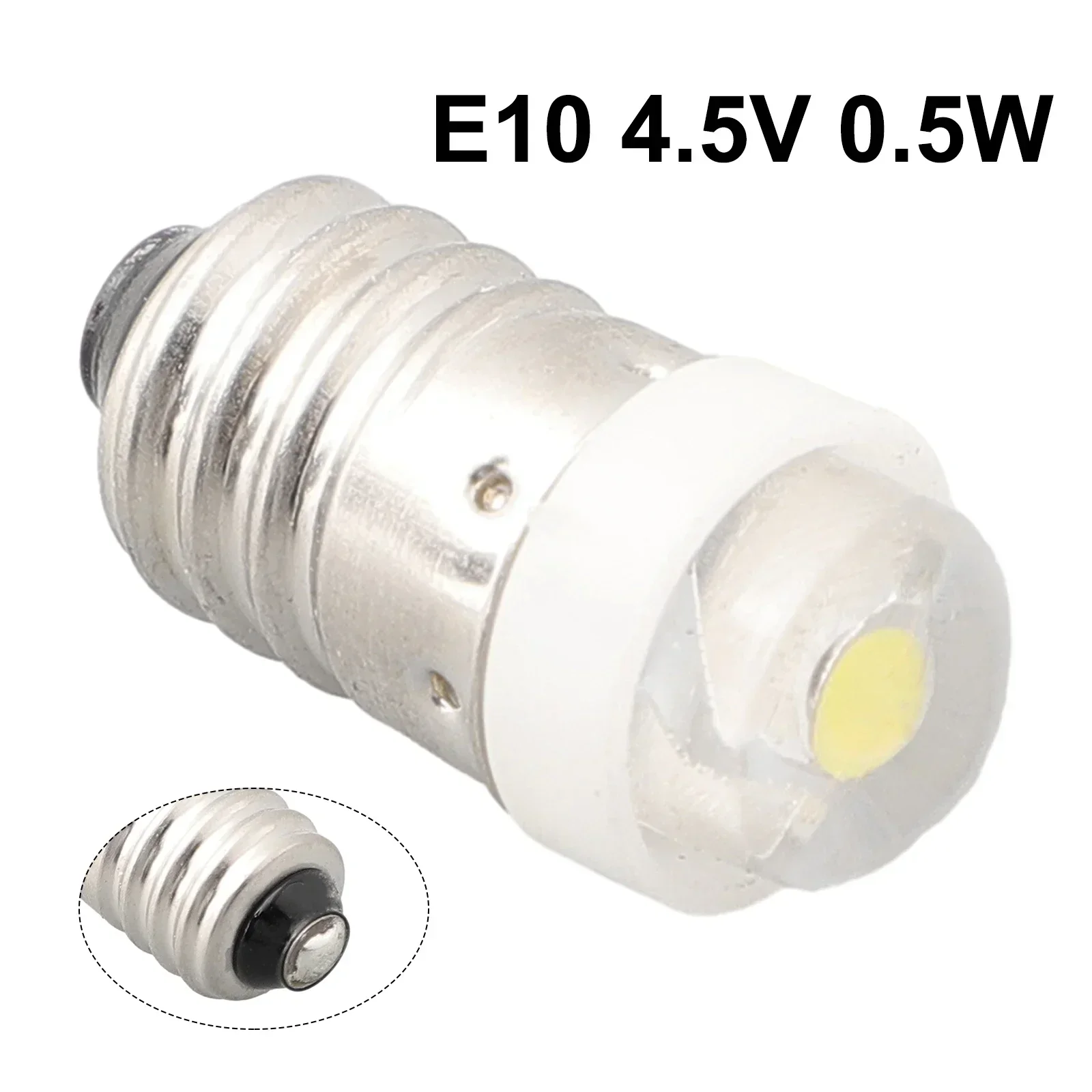 3/4.5/6V 0.5W 6000K 백색 LED E10 교체 전구 손전등 랜턴 비상 램프 횃불 캠핑 액세서리