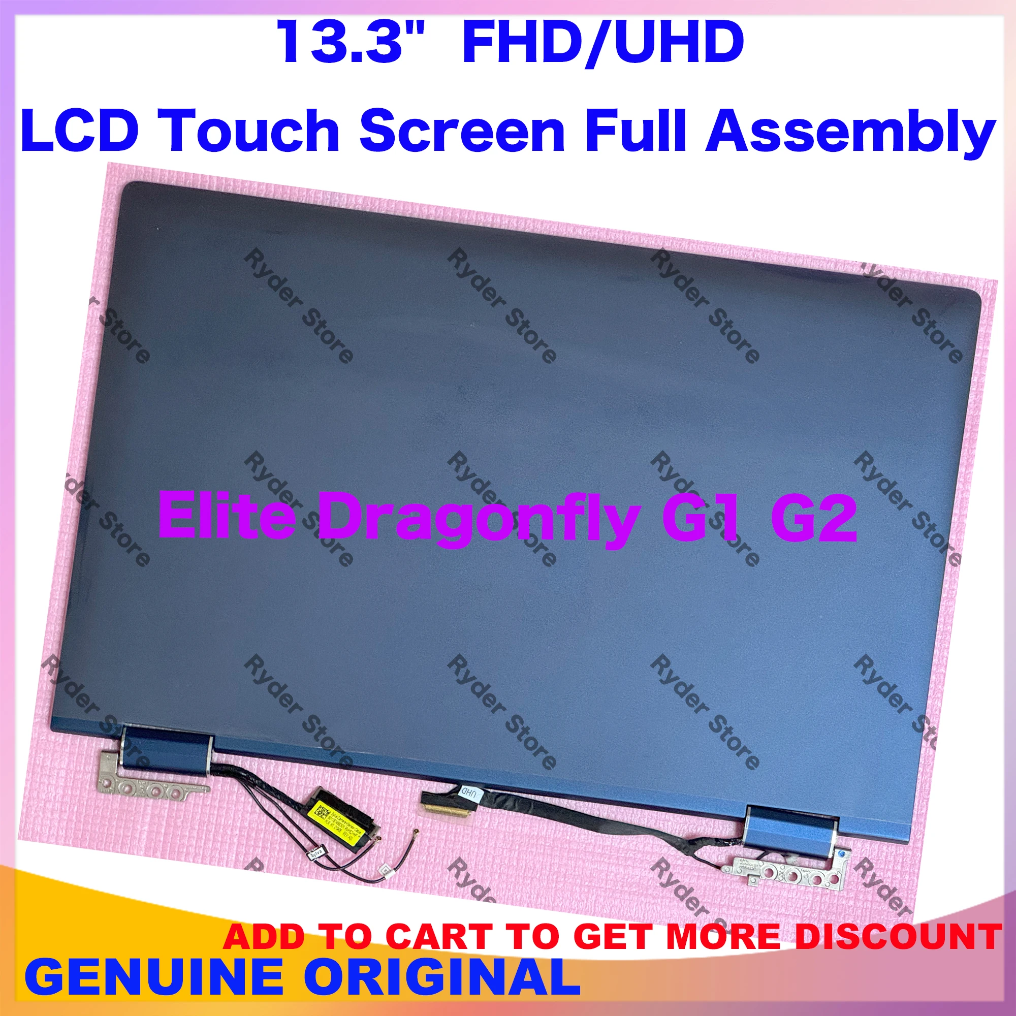 

For HP Elite Dragonfly G1 Notebook Screen Touch Display G2 Full Assembly LCD Replacement M42271-001 M42272-001 M42273-001