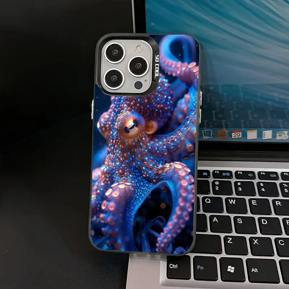 

Big octopus case for iPhone17 16 15 14 13 12 11 Pro/ Max/Plus shock-proof rear cover anti-fingerprint
