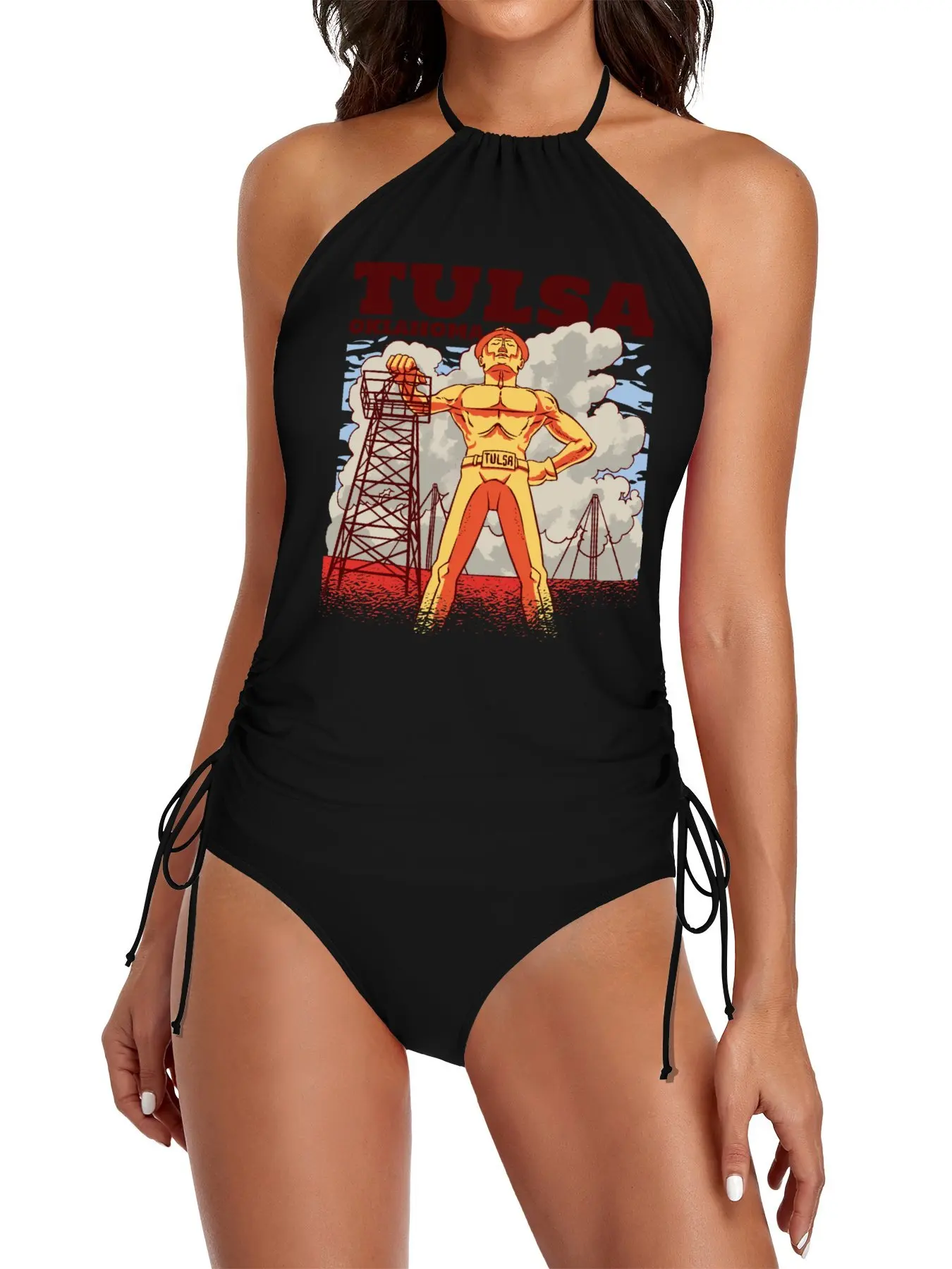 Golden Driller Tulsa Oklahoma разделенный купальник