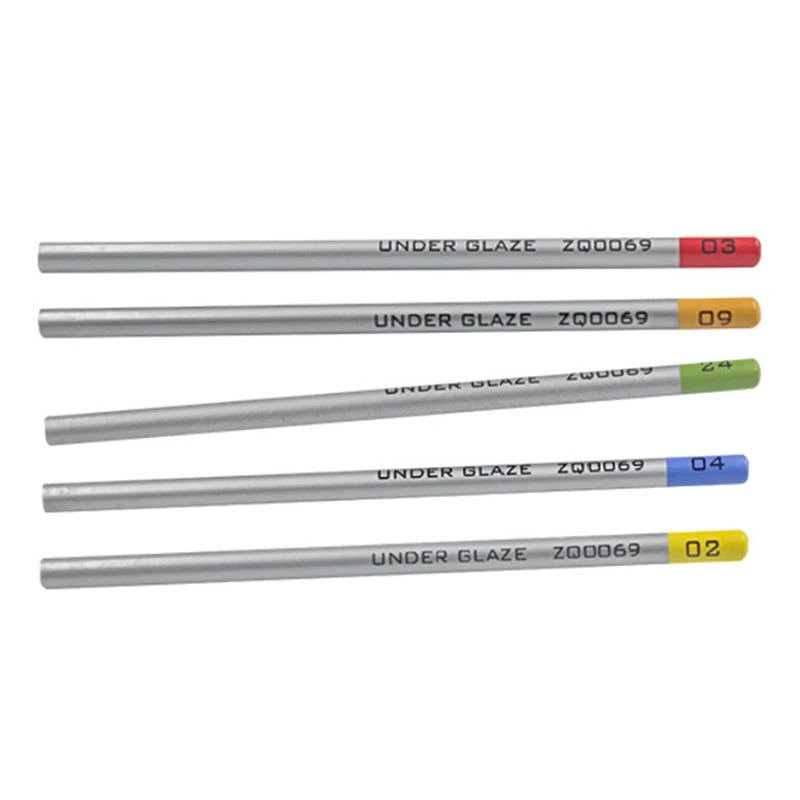 

5Pcs Underglaze Pencils For Pottery For Decorating Fused Glass And Under Glaze Ceramics