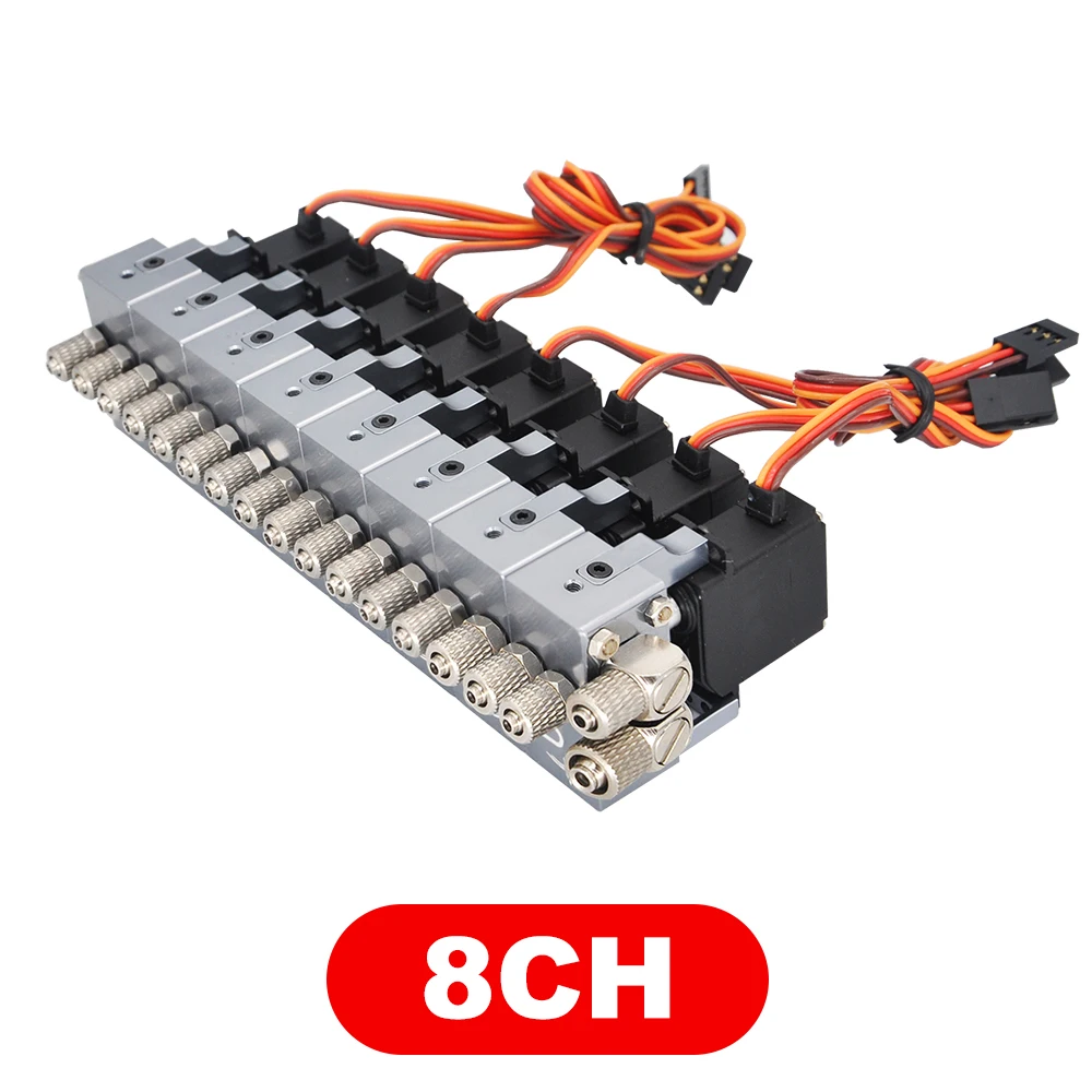 RC Hogedruk Hydraulisch Roterend Ventielblok met 4mm Mondstuk 1/2/3/4/5/6/7/8 Kanalen voor Graafmachine Techniek Voertuig Model