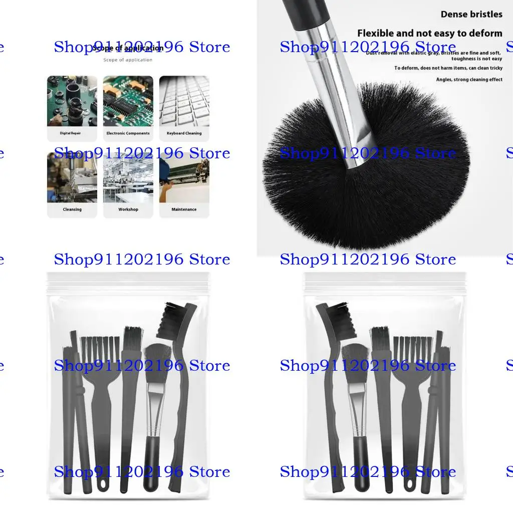 

P82A Professional ESD Safe Brush Set For Circuit Board Cleaning Dense Fiber Bristles Brushes 6PCS Set