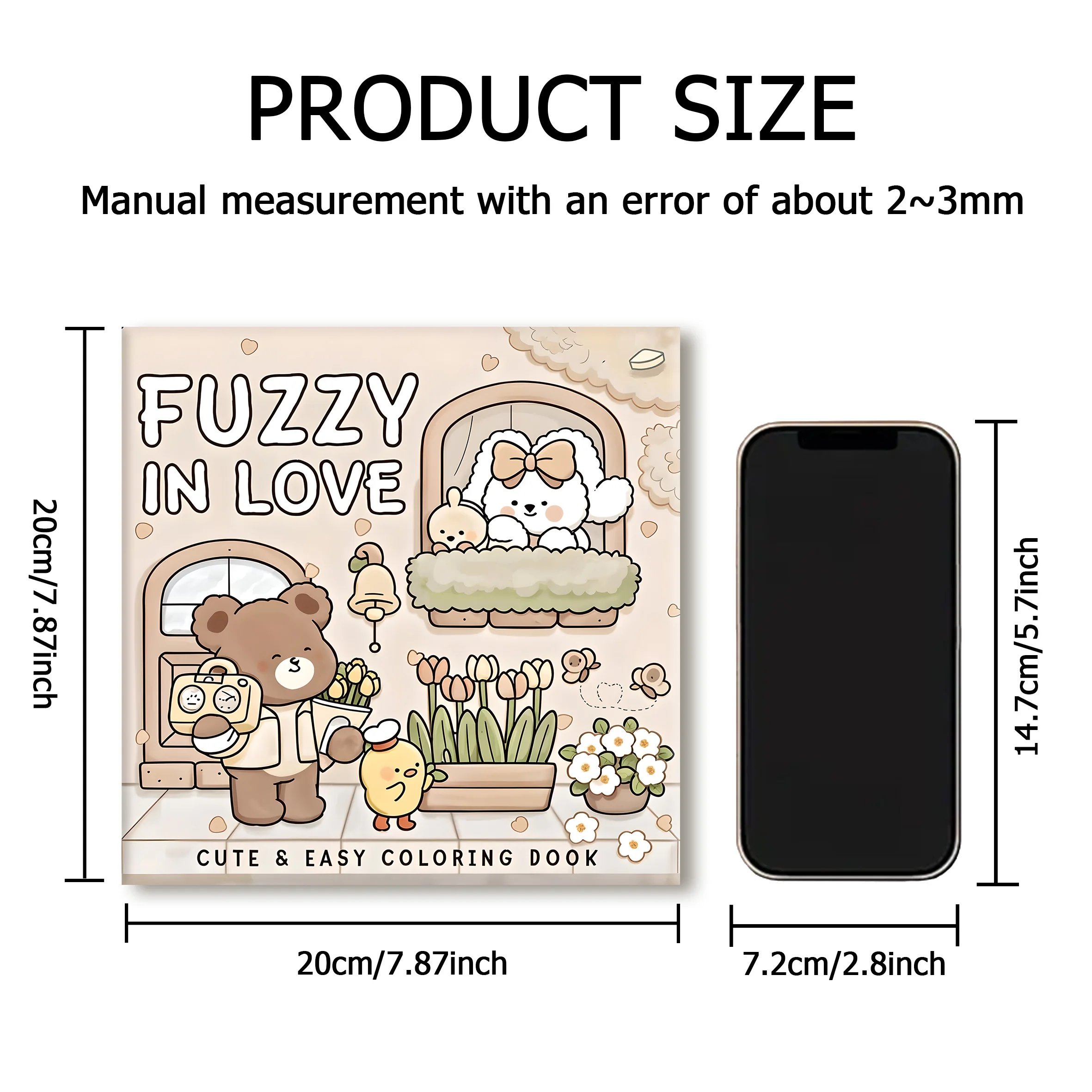 FUZZY IN LOVE Bold-easy Patterns Coloring Book for Adults Cute Drawing Book Perfect Gift for Party and Birthday