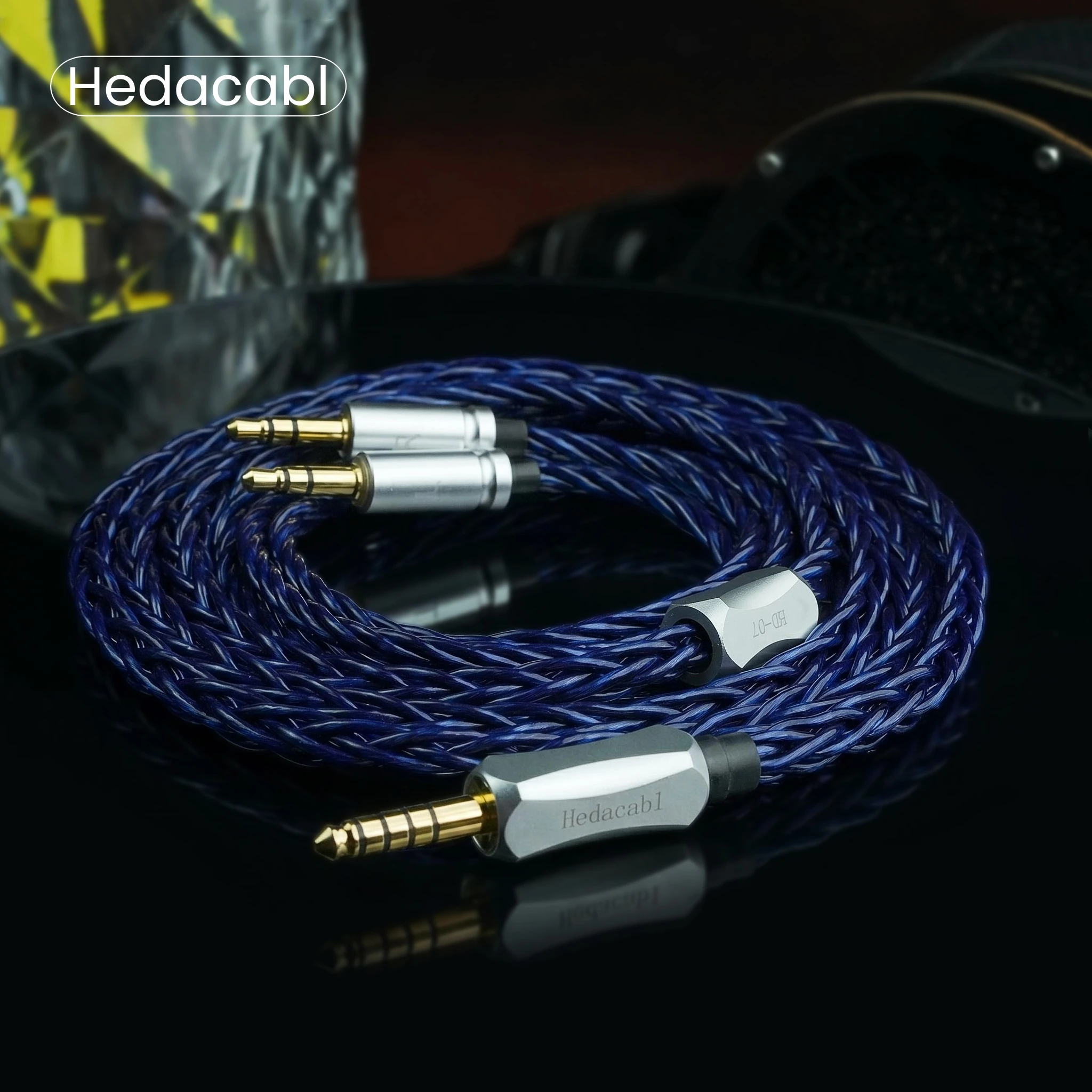Hedacabl HD-07 Dual 3,5 mm 8-core hoofdtelefoonkabel, geschikt voor Sennheiser, HIFIMAN, Denon, Sony, CZ hoofdtelefoons, enz.