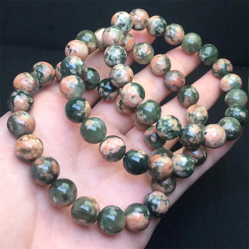 10MM Natural Green Rutilated Quartz Bracelet Gemstone Round Bead Crystal Healing fengshui Gemstone Bracelet Jewelry Gift 1PCS