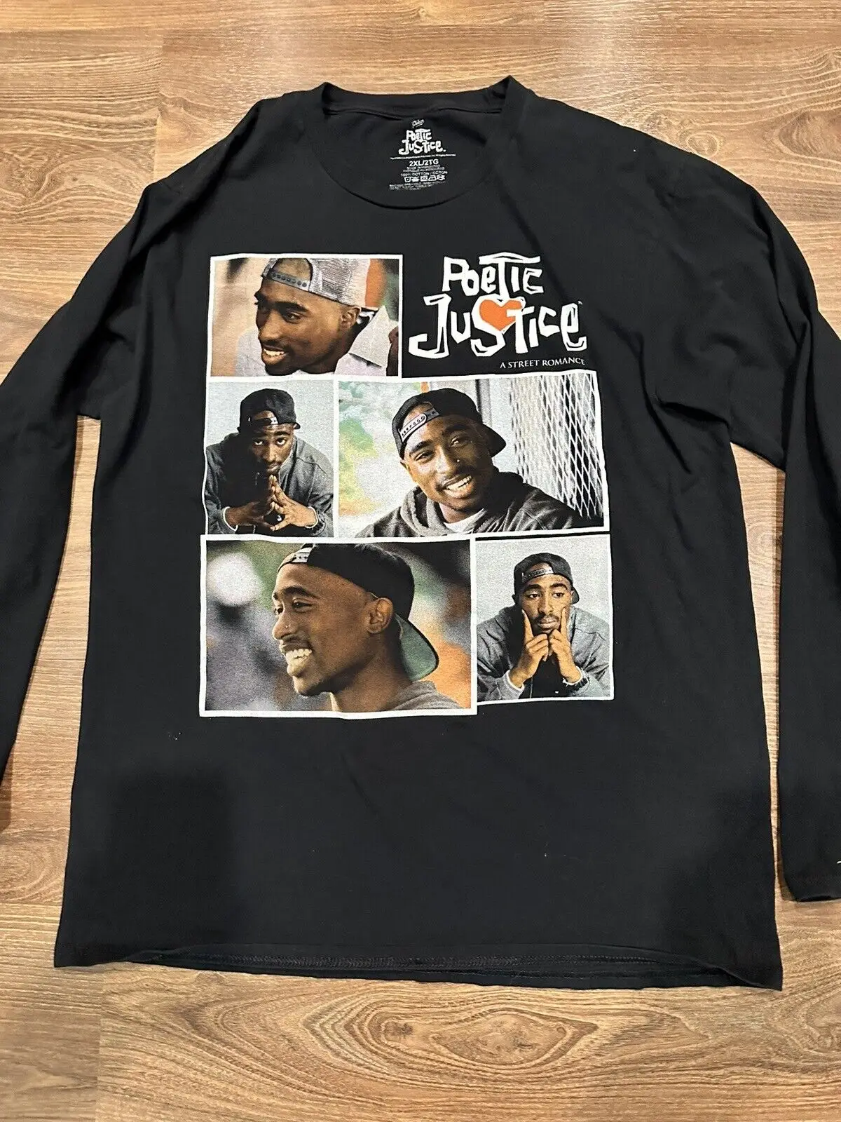 

2Pac Poetic Justice Shirt Adult XXL Black Long Sleeve Rap Mens