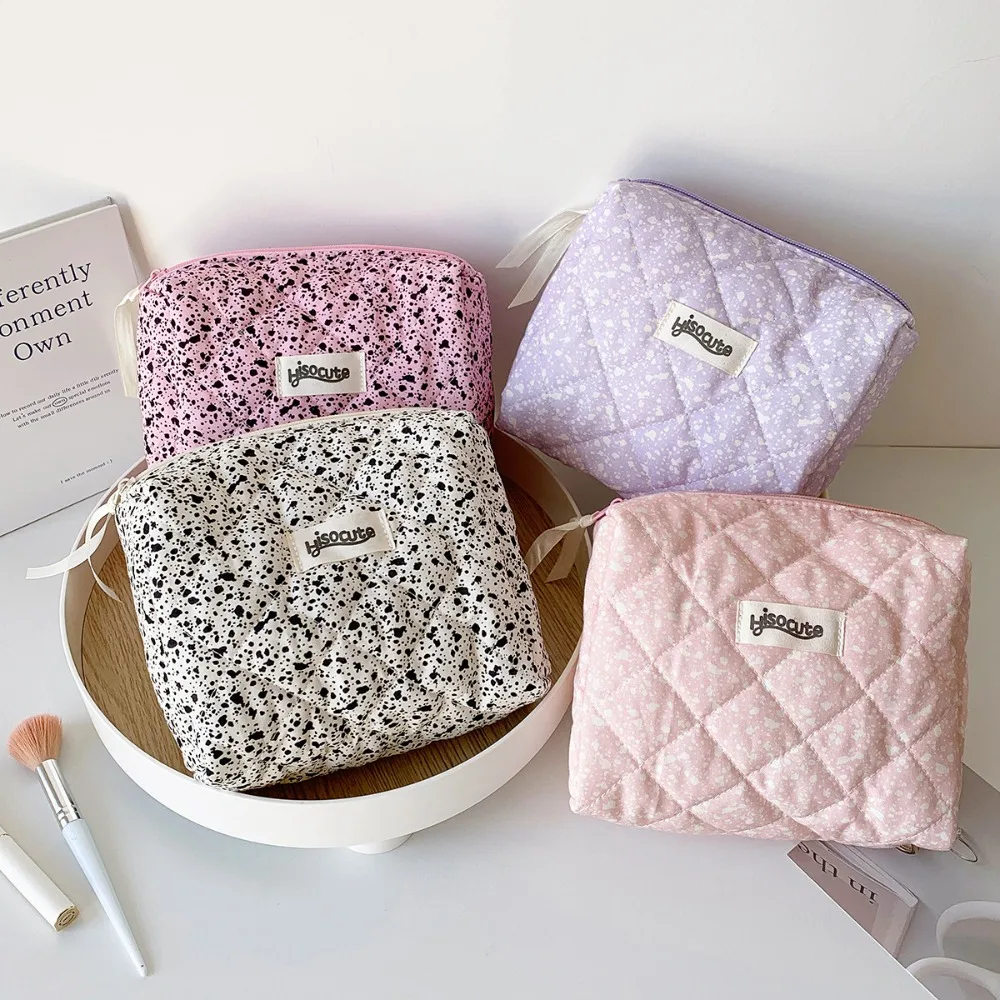 حقيبة أدوات مكتبية قطنية لتخزين سطح المكتب، حقيبة مستحضرات تجميل ذات سعة كبيرة، نمط حبر سبلاش، حقيبة أقلام رصاص متعددة الوظائف للفتيات/الأولاد