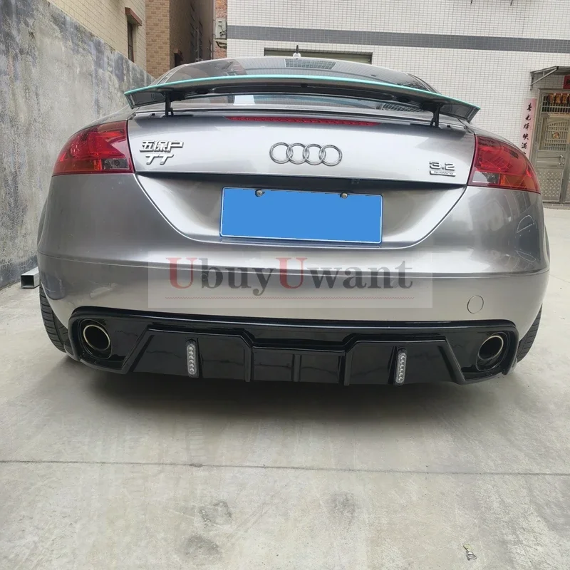 Für Audi TT 3.2L 2010, MATT SCHWARZ/GLÄNZEND SCHWARZ/CARBON-FARBE, Heckstoßstange, Lippe, Spoiler, Splitter, Diffusor-Abdeckung, Canards Tuning