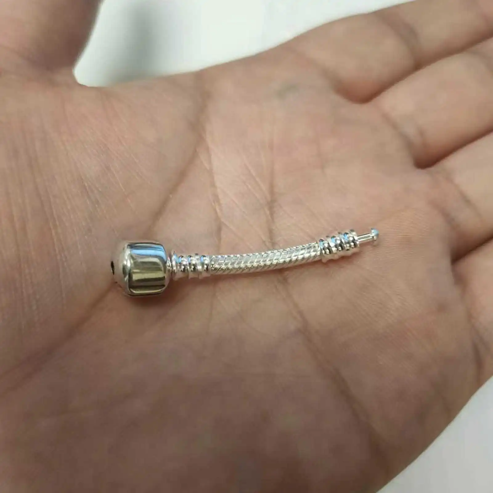 Verlängerungsglied aus 925er Sterlingsilber, passend für Original-Charm-Perlenarmbänder, zur Verlängerung von Damenschmuck, 3,5 cm und 4 cm. – Detail 4