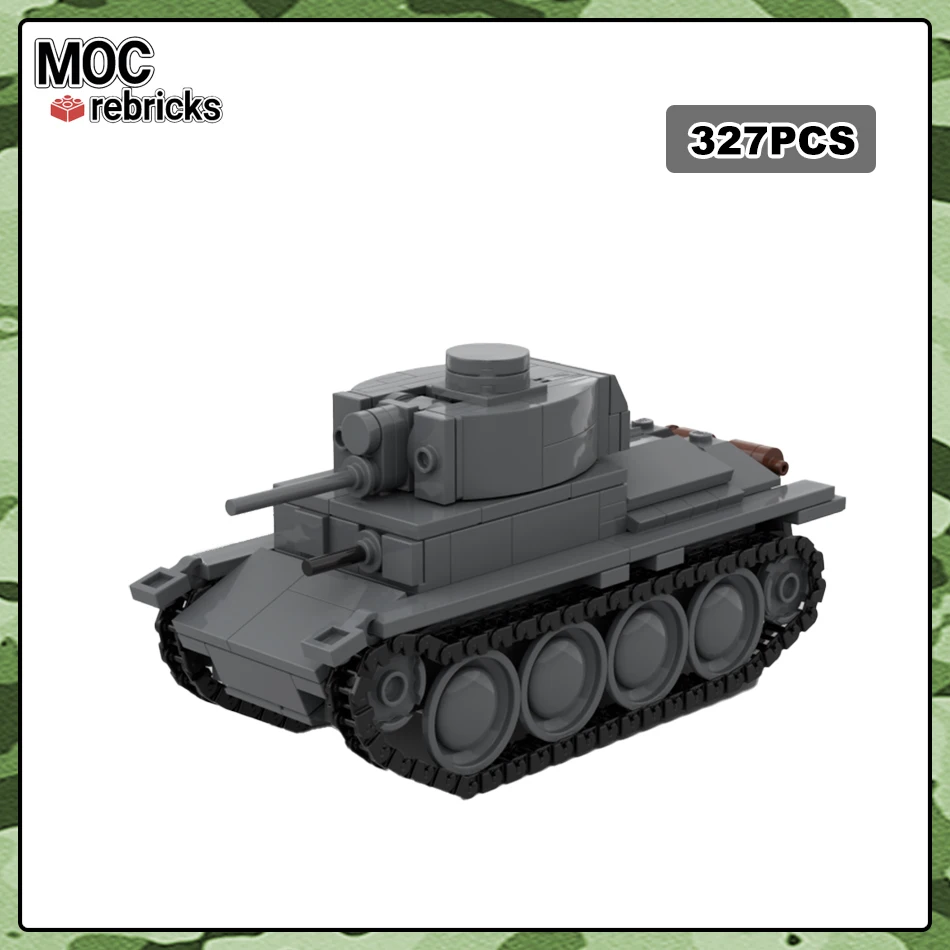 WW II German Armored Vehicles Panzer 38t MOC Building Block Tracked Battle Tank Assembling Model Bricks Set Children's  Toys