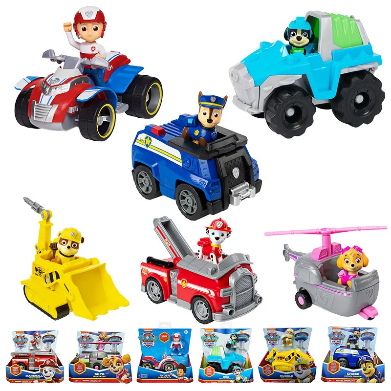 Paw Patrol Ryder Marshall Rubble Car Vehicle Tracker Everest Chase Skye Action Figure Children Birthday Christmas Gift