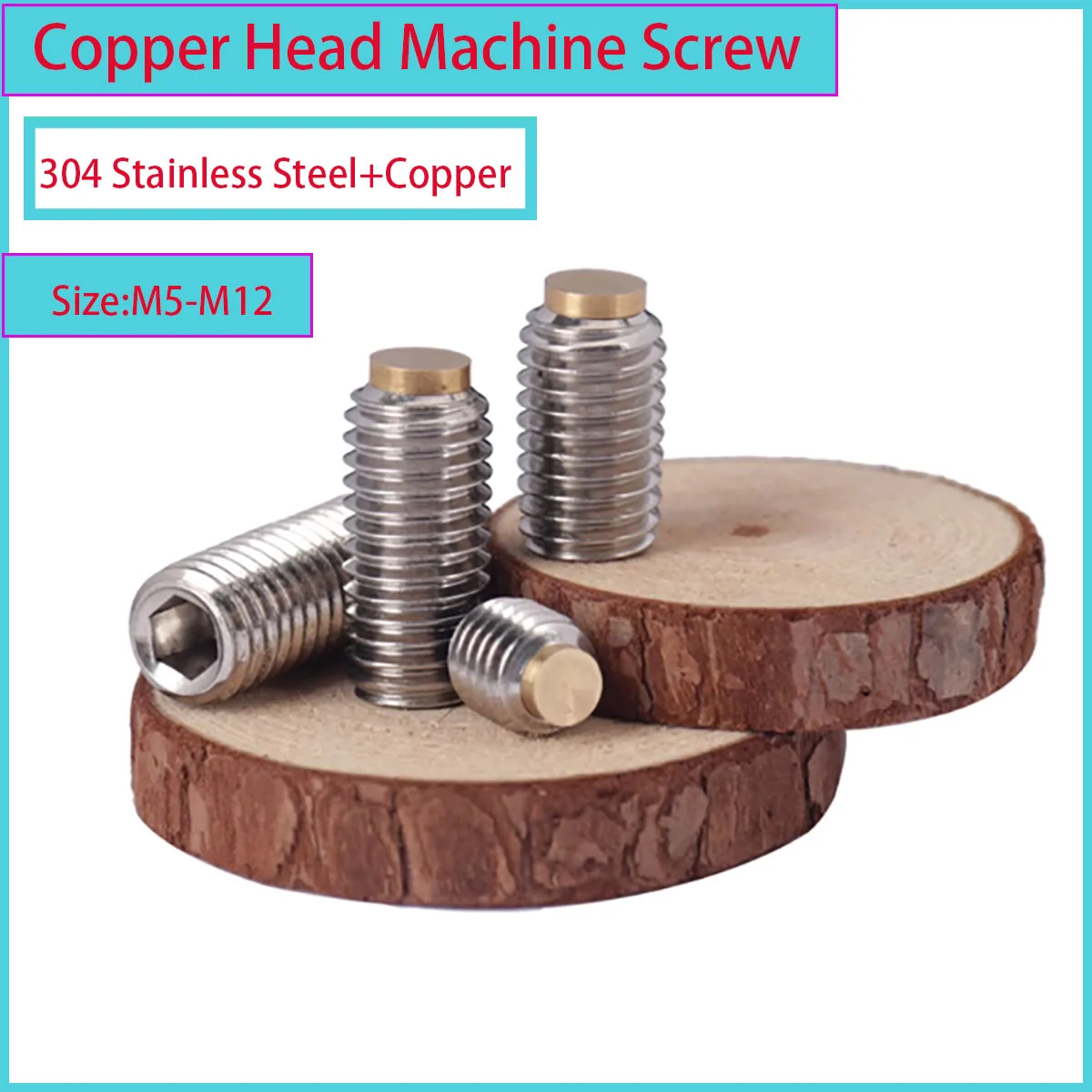 

304 Stainless Steel Hexagonal Copper Head Machine Screw /Brass Convex Head Screw /Copper Head Plunger Buffer Bolt